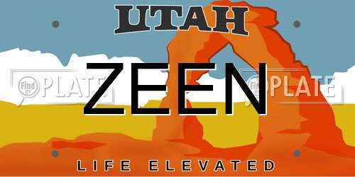 ZEEN Utah License Plate