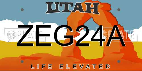 ZEG24A Utah License Plate