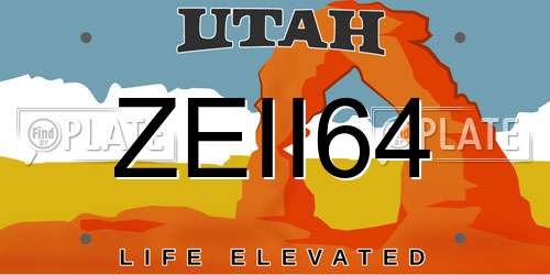 ZEII64 Utah License Plate