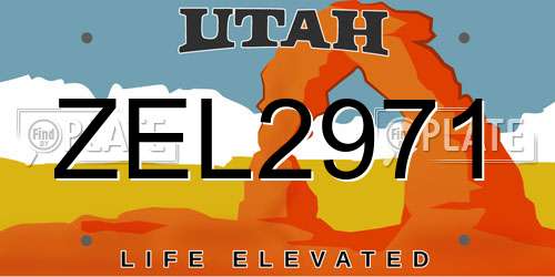 ZEL2971 Utah License Plate