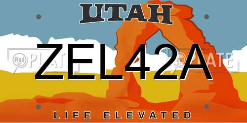 ZEL42A Utah License Plate