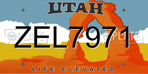ZEL7971 Utah License Plate