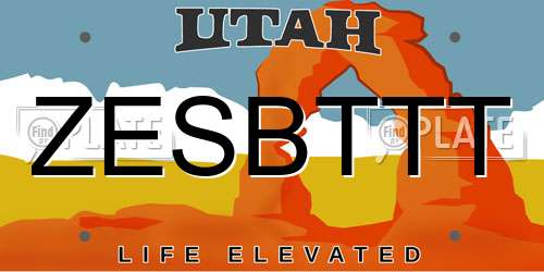 ZESBTTT Utah License Plate