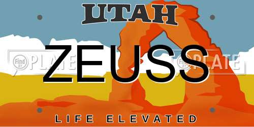ZEUSS Utah License Plate