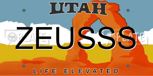 ZEUSSS Utah License Plate