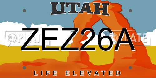ZEZ26A Utah License Plate