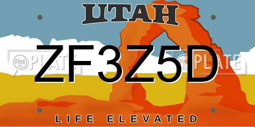 ZF3Z5D Utah License Plate