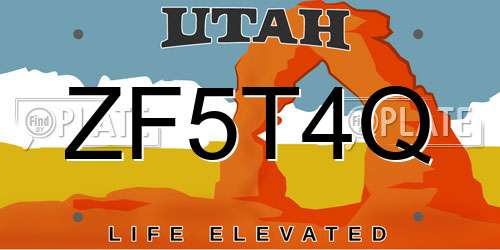 ZF5T4Q Utah License Plate