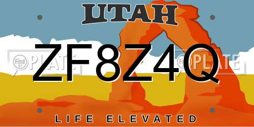 ZF8Z4Q Utah License Plate