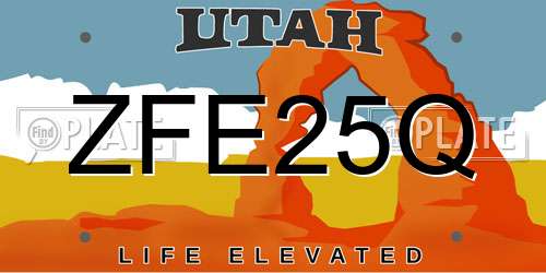 ZFE25Q Utah License Plate