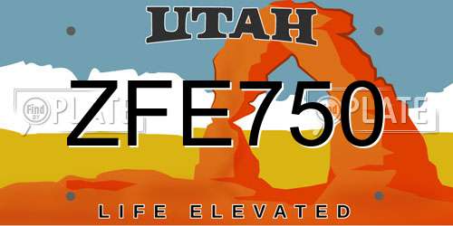 ZFE750 Utah License Plate
