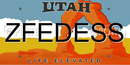 ZFEDESS Utah License Plate
