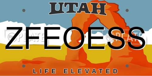 ZFEOESS Utah License Plate