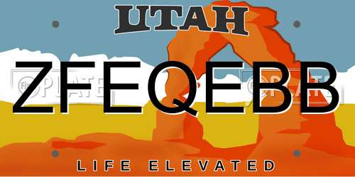 ZFEQEBB Utah License Plate