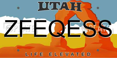 ZFEQESS Utah License Plate