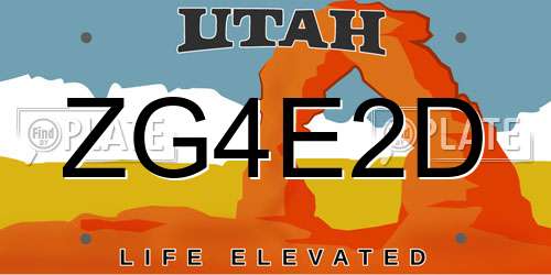 ZG4E2D Utah License Plate