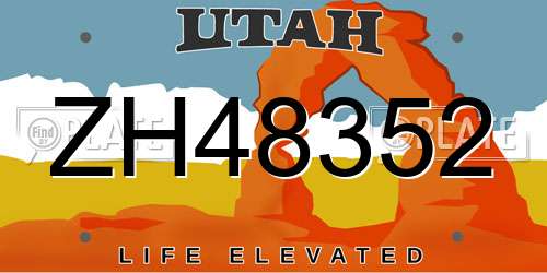ZH48352 Utah License Plate