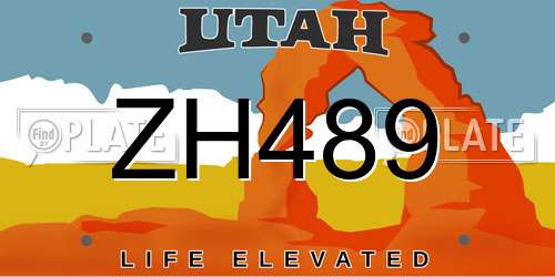 ZH489 Utah License Plate