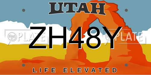 ZH48Y Utah License Plate