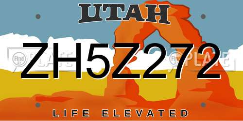 ZH5Z272 Utah License Plate