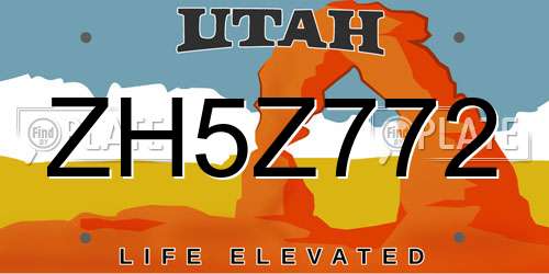 ZH5Z772 Utah License Plate