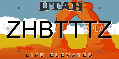 ZHBTTTZ Utah License Plate