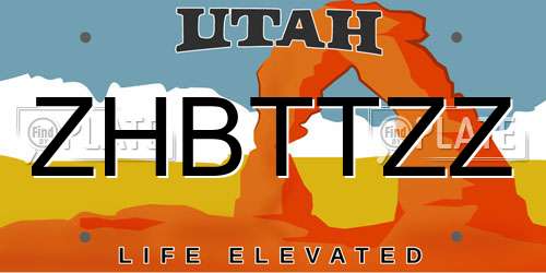 ZHBTTZZ Utah License Plate