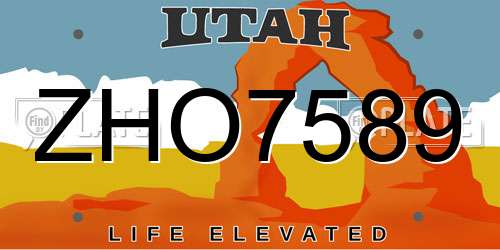ZHO7589 Utah License Plate