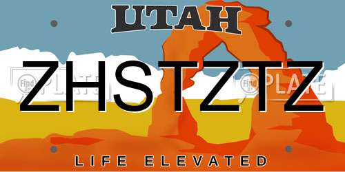 ZHSTZTZ Utah License Plate