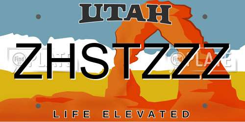 ZHSTZZZ Utah License Plate