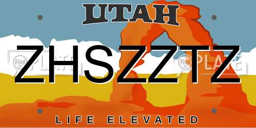 ZHSZZTZ Utah License Plate