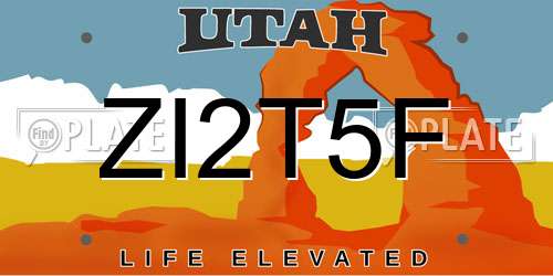 ZI2T5F Utah License Plate