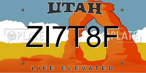 ZI7T8F Utah License Plate