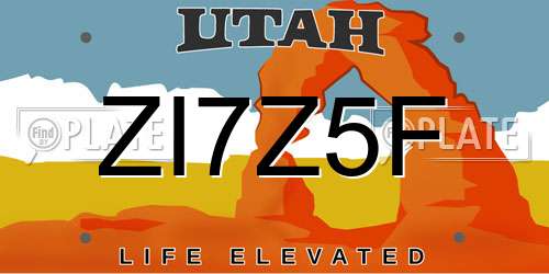 ZI7Z5F Utah License Plate