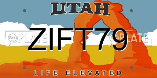ZIFT79 Utah License Plate