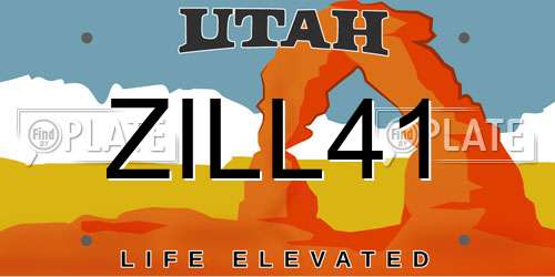 ZILL41 Utah License Plate