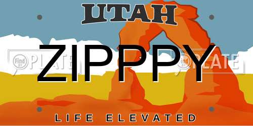 ZIPPPY Utah License Plate
