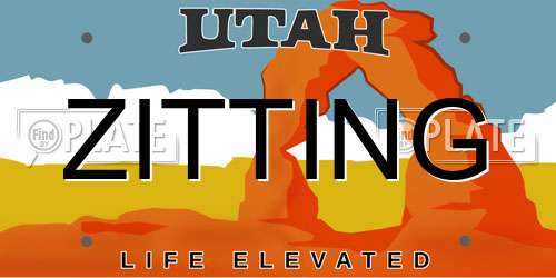 ZITTING Utah License Plate