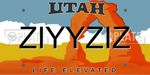 ZIYYZIZ Utah License Plate