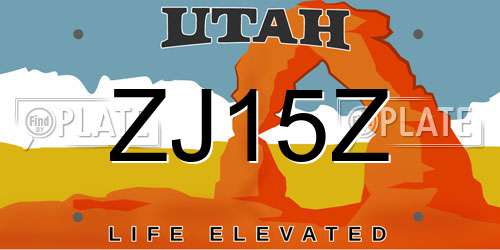 ZJ15Z Utah License Plate