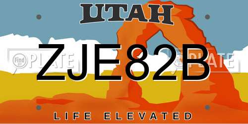 ZJE82B Utah License Plate