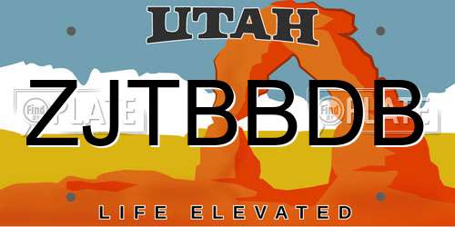 ZJTBBDB Utah License Plate