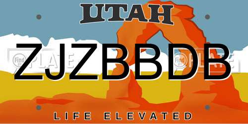 ZJZBBDB Utah License Plate