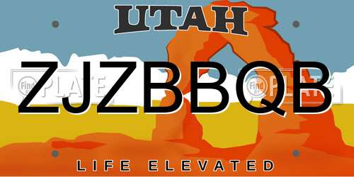 ZJZBBQB Utah License Plate