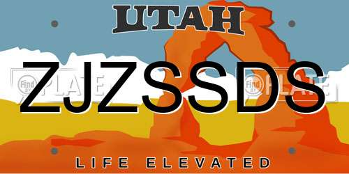 ZJZSSDS Utah License Plate