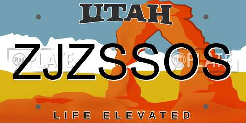 ZJZSSOS Utah License Plate
