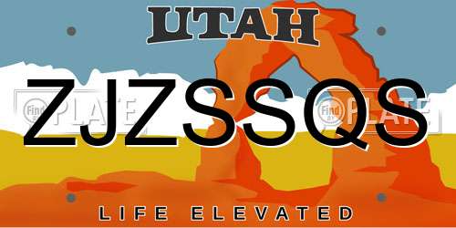ZJZSSQS Utah License Plate