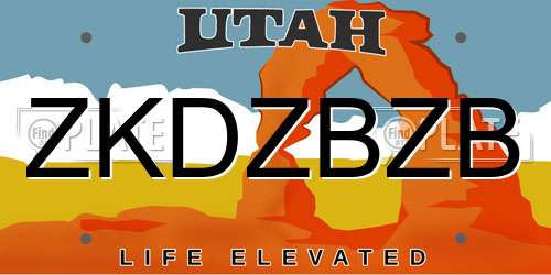 ZKDZBZB Utah License Plate