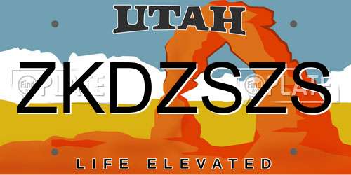 ZKDZSZS Utah License Plate