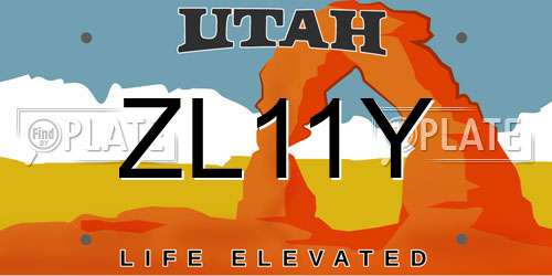 ZL11Y Utah License Plate